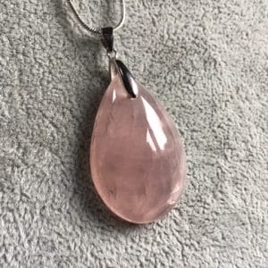 Super qualite de quartz rose pendentif goutte