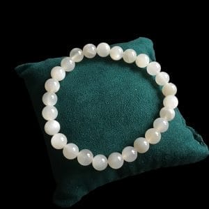 Bracelet en perles de 6mm en pierre de lune blanche