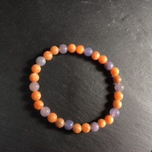 Bracelet calcite orange et lépidolite