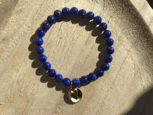 Bracelet lapis lazuli et décoration laiton