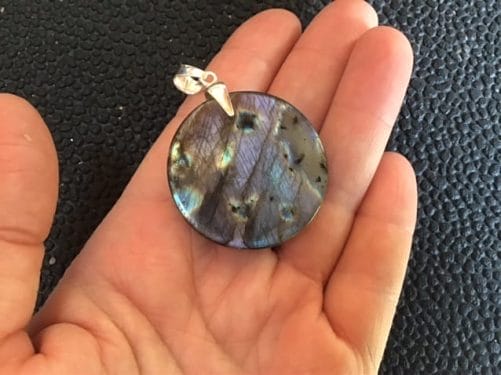 Pendentif labradorite rond mermaid