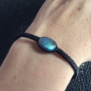 Bracelet reglable en labra bleu