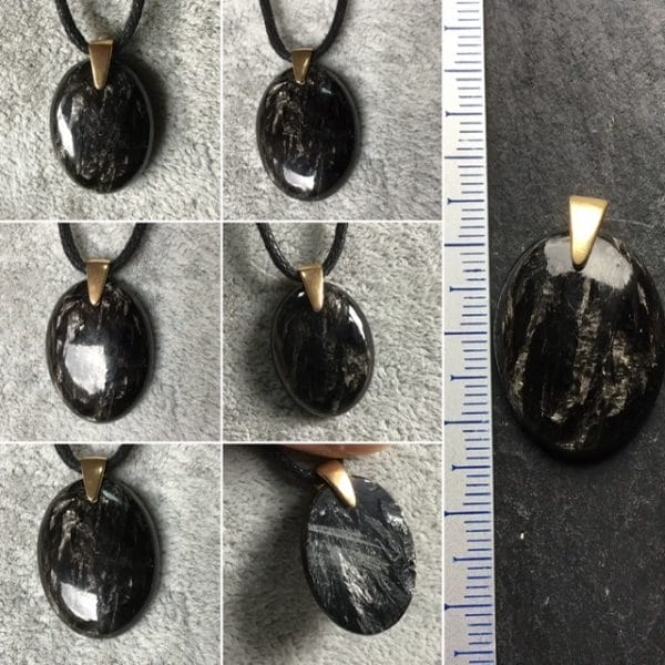 Pendentif-seraphinite-noire-ovale